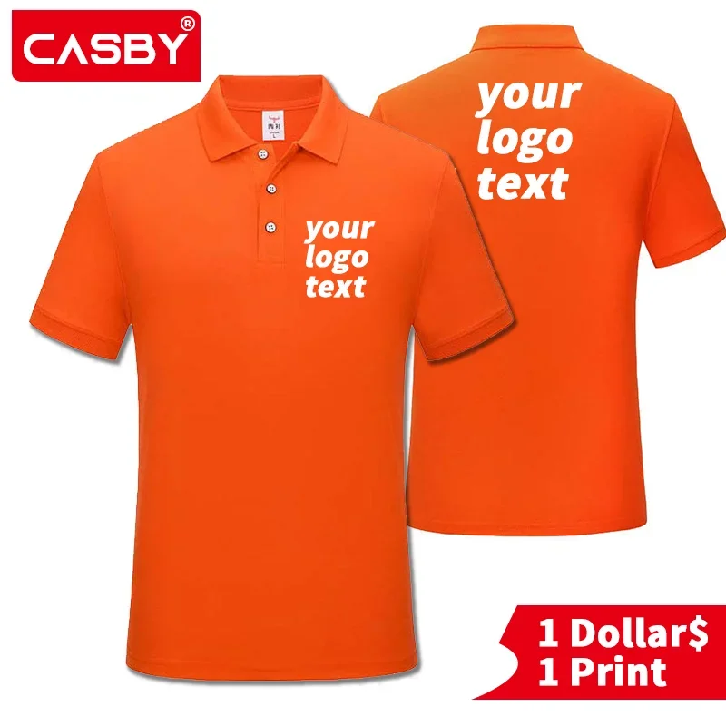 

5pcs Summer Casual Men And Women Short-Sleeved Polo Shirts Custom Logo Embroidery Printing Personalized Design Tops