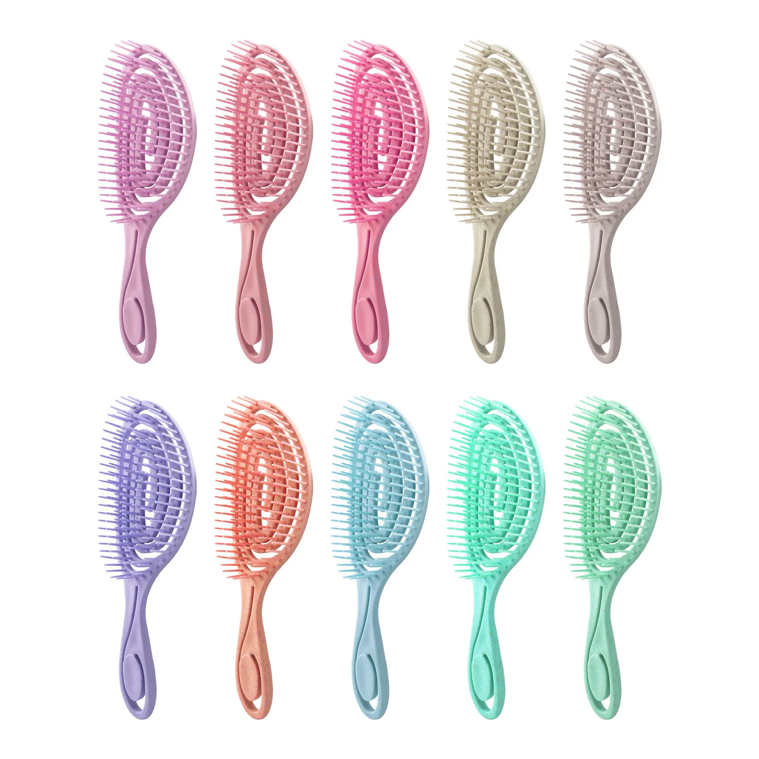 Oval Hollow Styling Hair Comb Elastic Comb Back Teeth Hair Massage Comb Arc Design Hair Cepillo Para Cabello Scalp Massage Comb