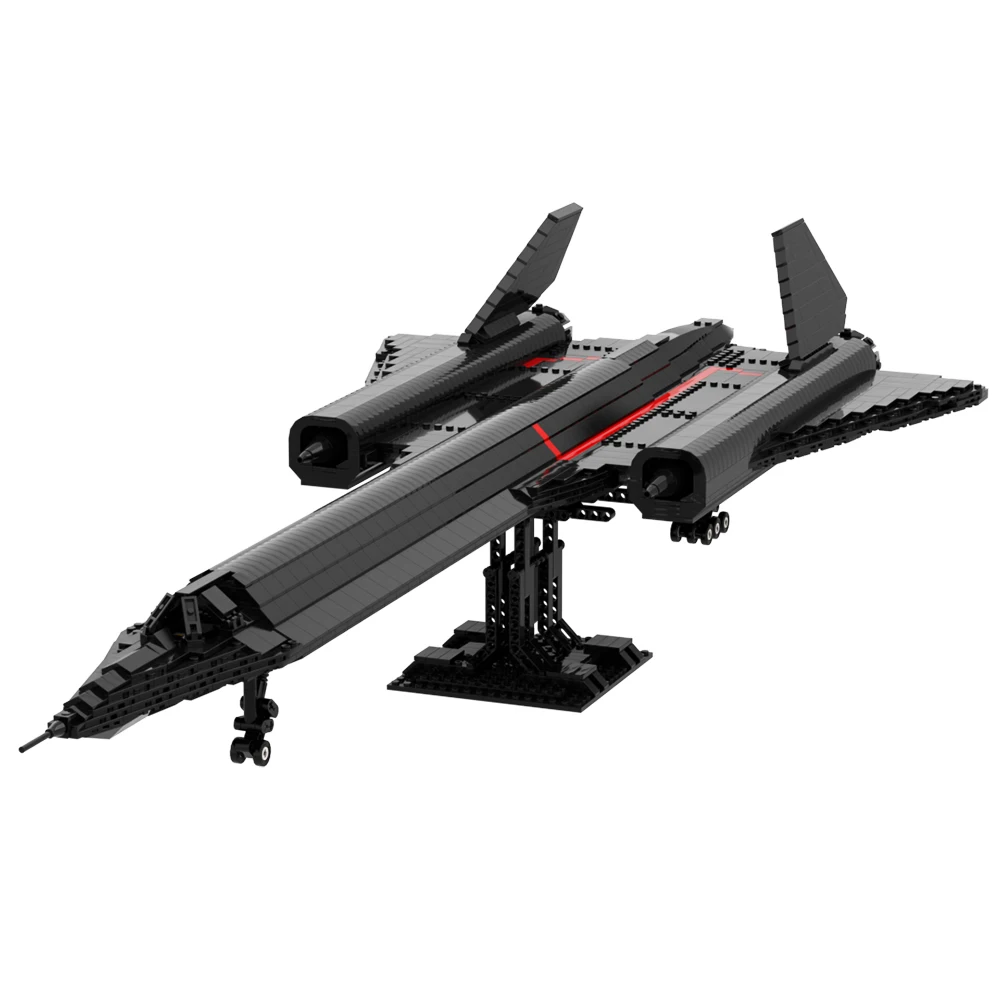 Moc SR-71 Blackbird Reconnaissance Aircraft Building Blocks Military Plane DIY Model Bricks Kids Toys Sets Birthday Gift Adult