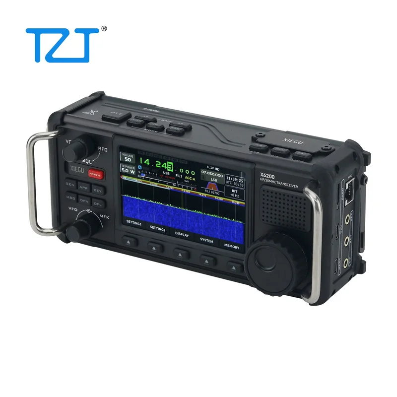 TZT XIEGU X6200 SDR HF/50MHz Full Mode SSB/CW/AM/FM Portable Shortwave Radio with 4-inch HD Color Screen