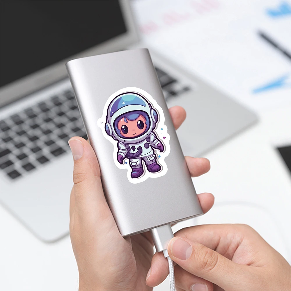 Autocollants waterproof du dessin animé Astronome Graffiti pour enfant, stickers waterproof pour décorer ordinateur portable, valise, téléphone, album, jouets, irritation, espace, 10/30/50 pièces