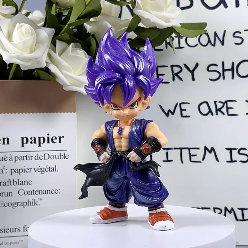 Dragon ball anime figuras q-versão super saiyan infância goku dos desenhos animados boneca modelo estatuetas decoração do carro crianças brinquedos fãs presente