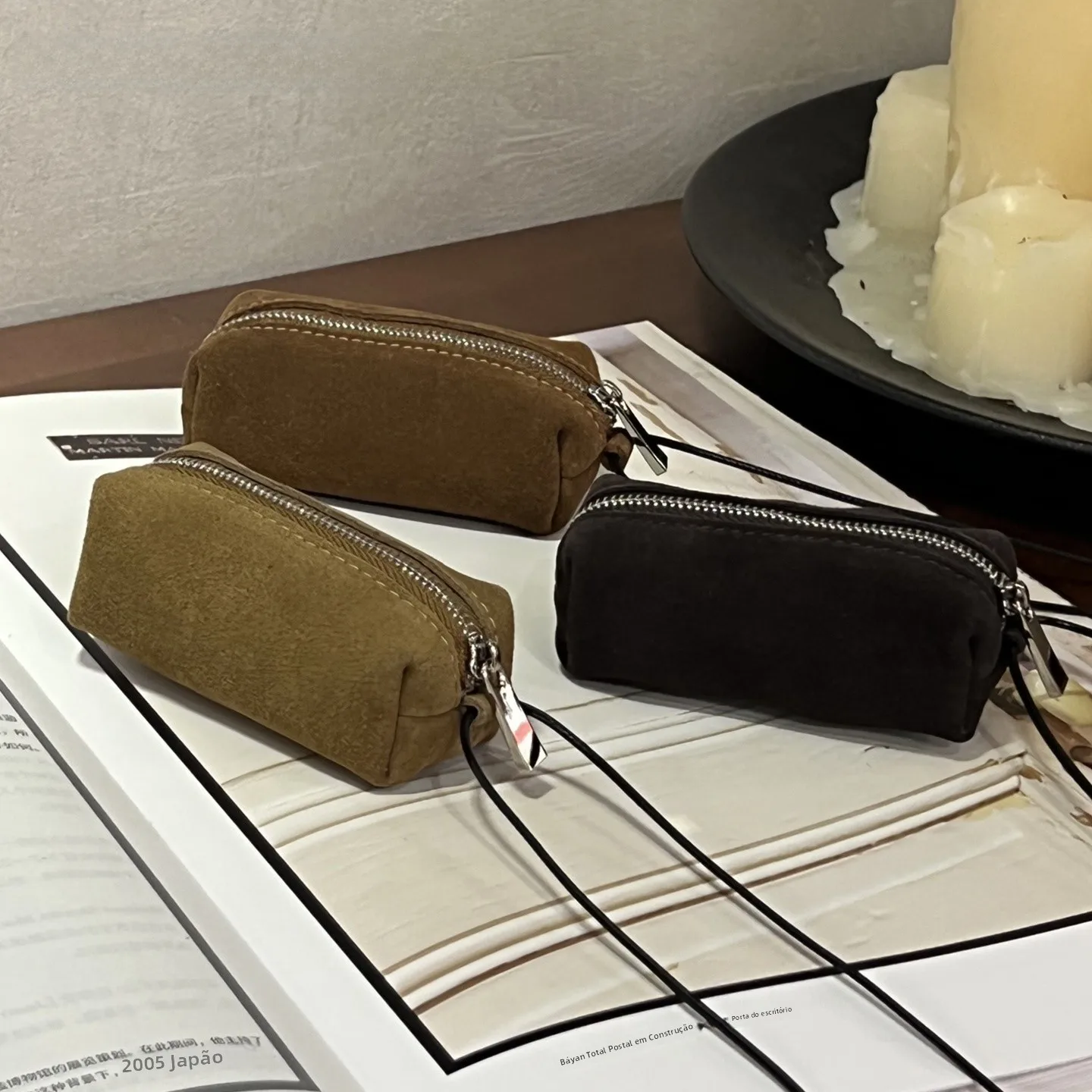 official-charlie-kelli-women's-long-wallet-key-pouch-coin-storage-bag-simple-retro-style-online-exclusive-youth-zipper-closure