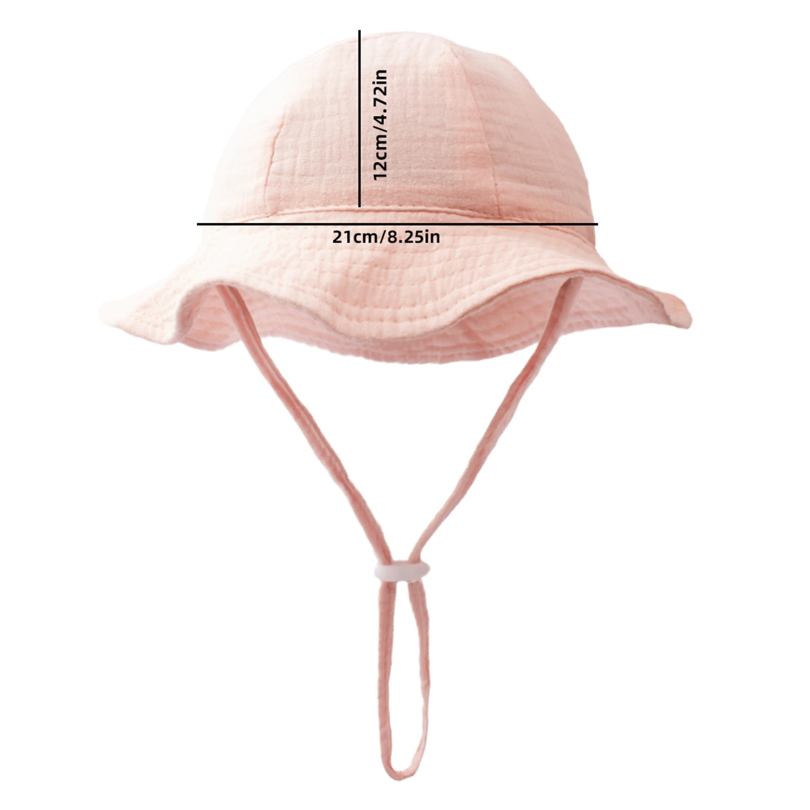 Kids' Baby Solid Color Soft Foldable Sun Hat Basic Large-brimmed Adjustable Strap Breathable Visor Cap for Outdoor Activity view 6