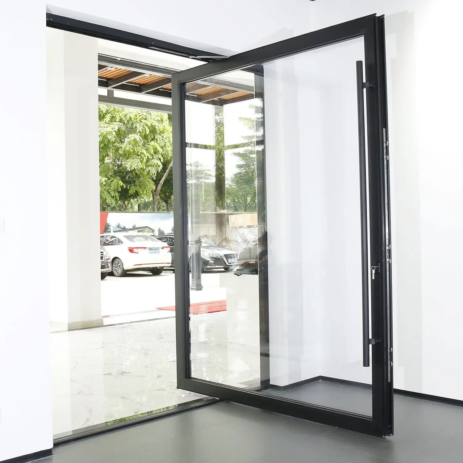 

SIXINALU Entry Door Main Security Interior Revolving Doors of House Tempered Glass Aluminum Pivot Doors Price Per Square Meter A