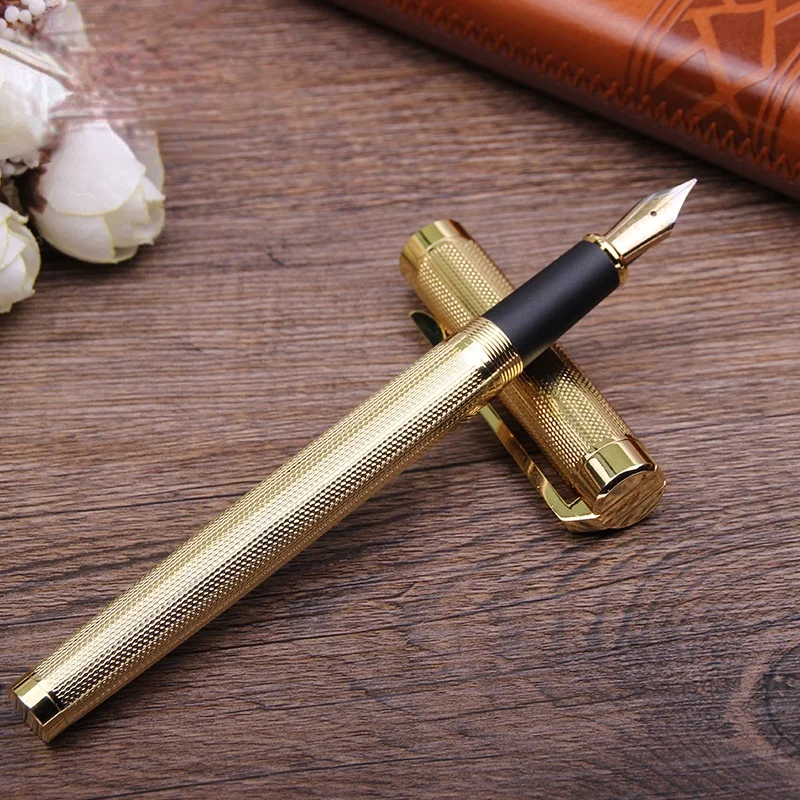 Luxury Gold Metal Fountain Pen Office School Stationary Nibs for Fountain Pens business hotel Gift