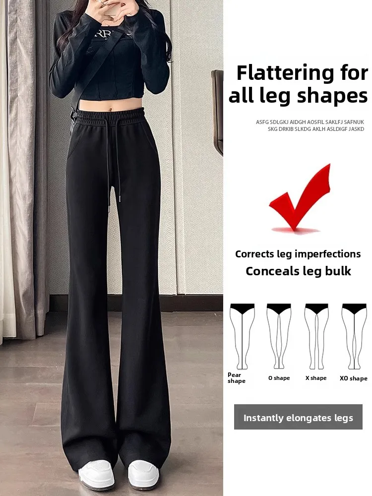 Bla Bell Bot Pantaloni da donna Primavera Autunno Vita alta Dimagranti Pantaloni sportivi larghi casual Pantaloni sportivi Commute Sle