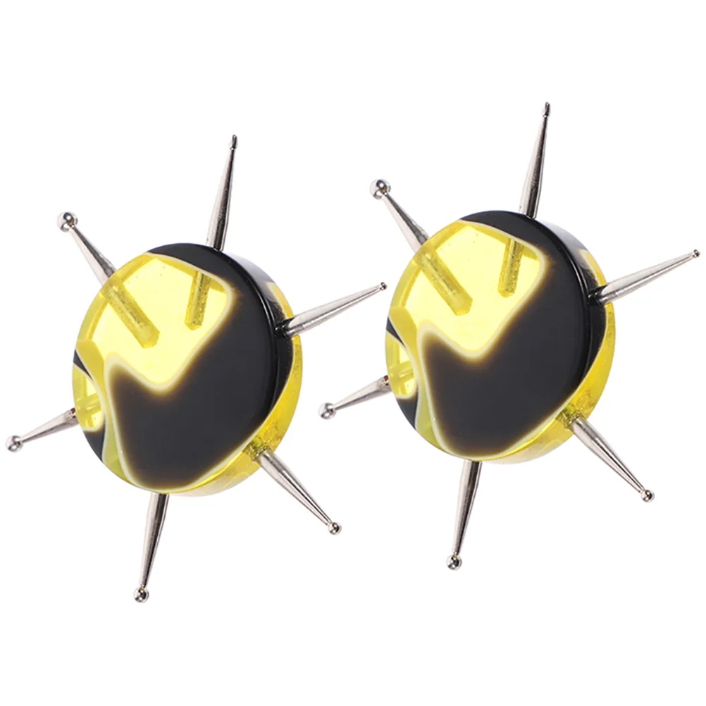 

2pcs Clay Tools Black Yellow Handles for Nail Dotting Manicure Painting Lightweight Durable DIY Gifts Sculpting Modeling