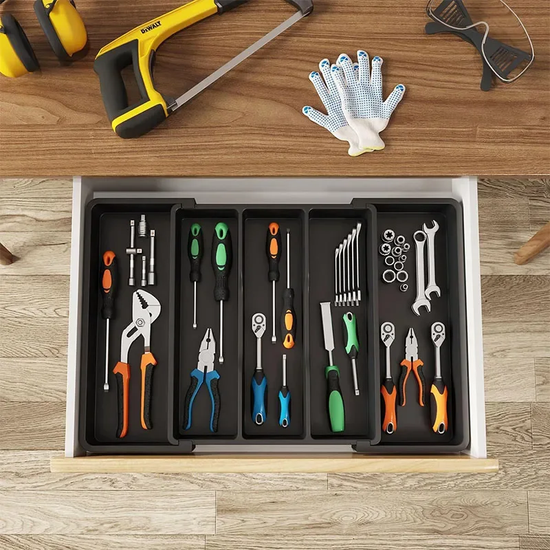 

Utensil Drawer Organizer Expandable Spatula Trays Adjustable Cooking Utensil Gadgets Storage Holder For Home Kitchen Drawers