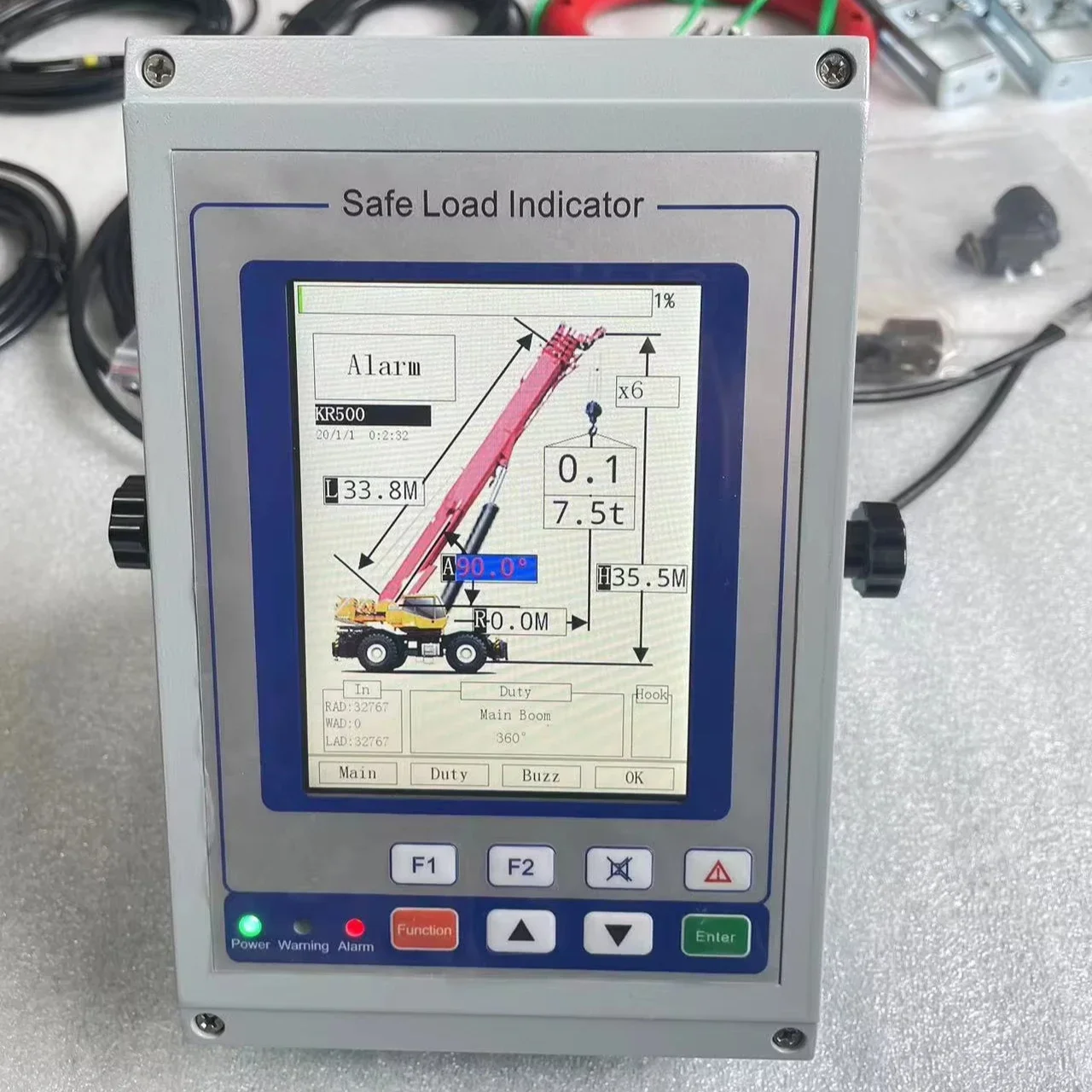 LCD Safe Load Moment Indicator Installed On Rough Terrain Mobile Truck Cranes