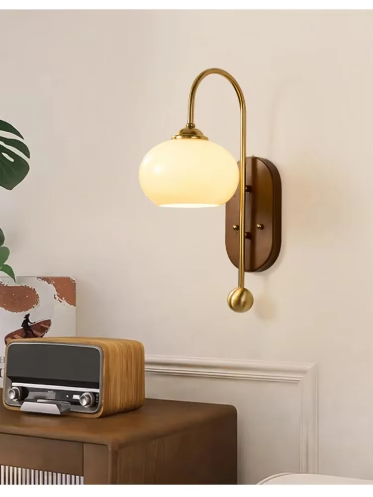 

Lomin Retro Wall Lamp Luxury Glass Wall Light For Living Room Sofa Hallway Antique Style Bedroom Bedside Background Wall Lamp