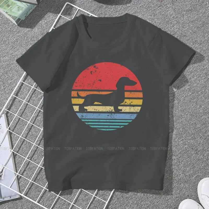 Sausage Dog Original T-Shirts Dachshund Retro Sunset Daschund Distinctive Girl T Shirt Hipster Clothing