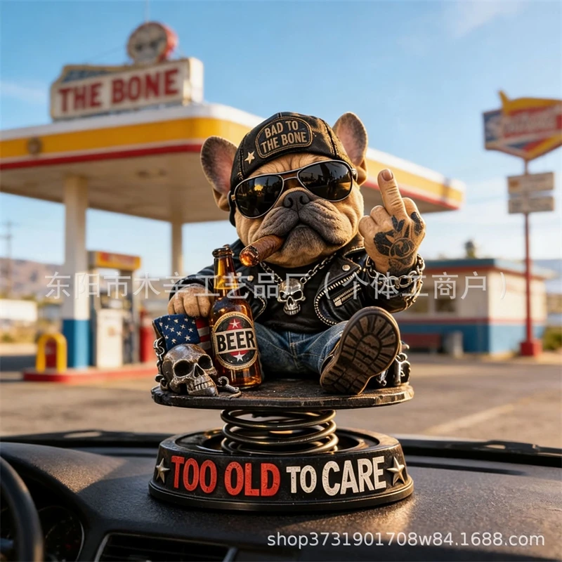 Dashboard Bobblehead Grumpy Senior Resin Auto Ornament Moving Head Quirky Figurine For Car, Home Office, Gift For Men And Women