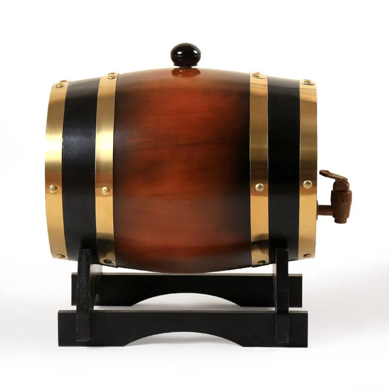Barril de vino de madera de 5L, equipo de elaboración de cerveza de roble, olla de ron, herramientas de Bar de vino para whisky, decoración de boda,