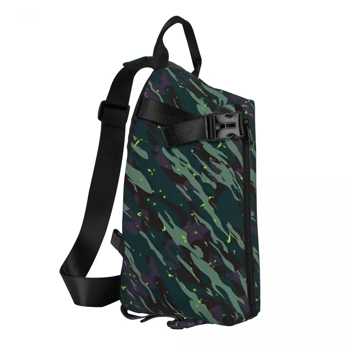 Tiger Stripe Camouflage Military Camo Chest Bag Men Sling Crossbody Backpack Chest Bag Travel Hiking Daypack Shoulder Bag