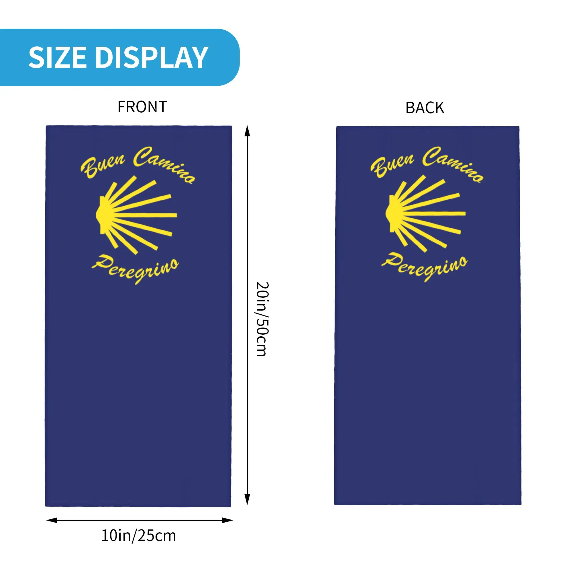 Yellow Camino De Santiago Scallop Shell Bandana Neck Cover Printed Face Scarf Face Mask Cycling for Men Women Adult All Season