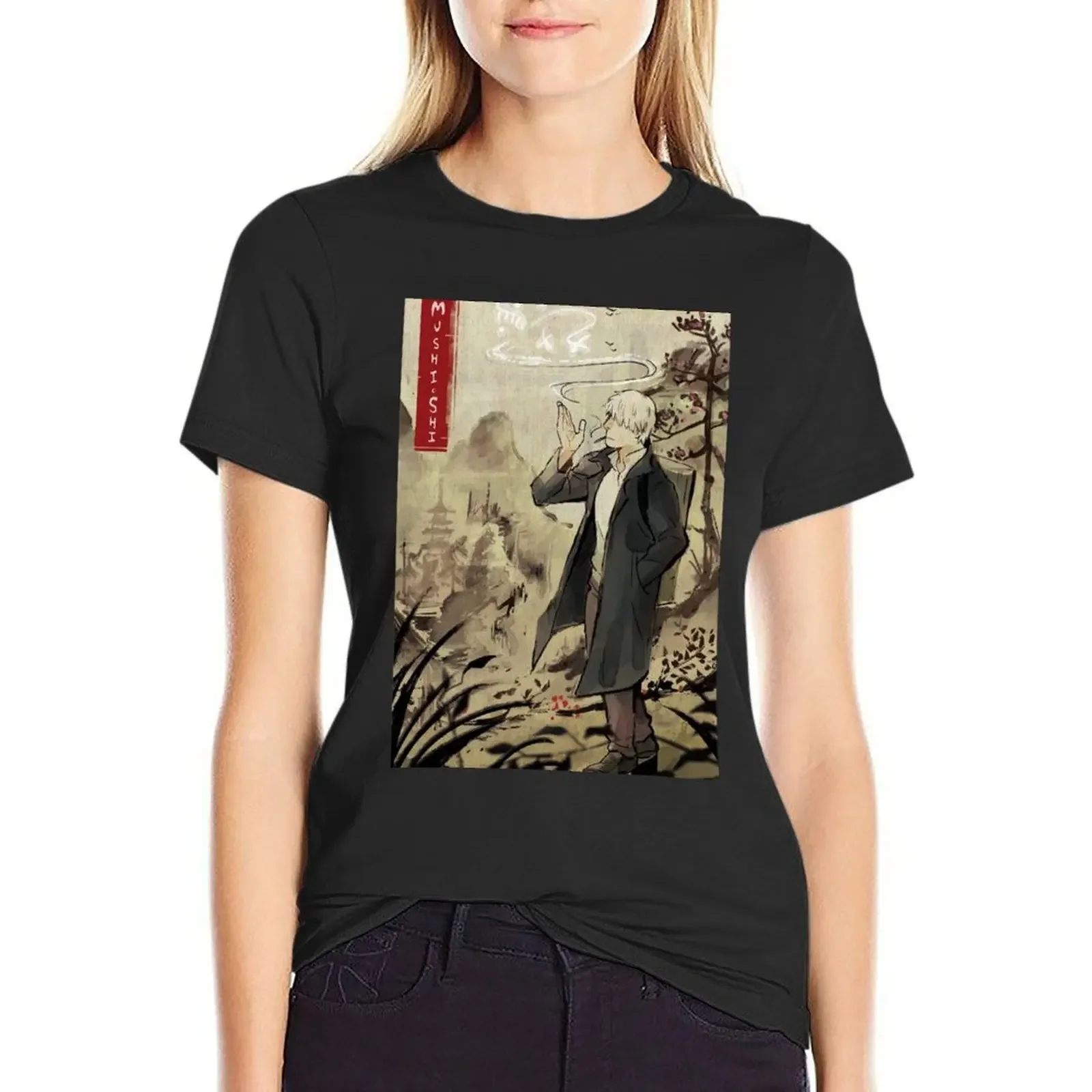 

Mushishi Zoku Shou Painting T-Shirt funnys funny blacks Blouse t-shirt dress for Women long