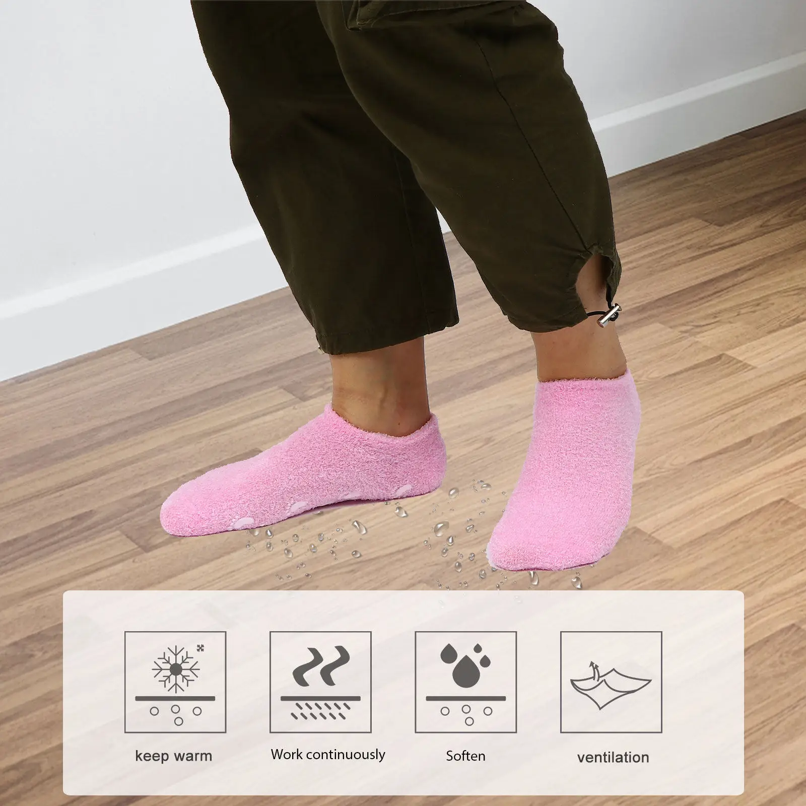 

Набор из 1 пары гелевых перчаток и носков для ухода за кожей рук и ног, совместимых с сенсорными экранами, для увлажнения и питания, гибкие