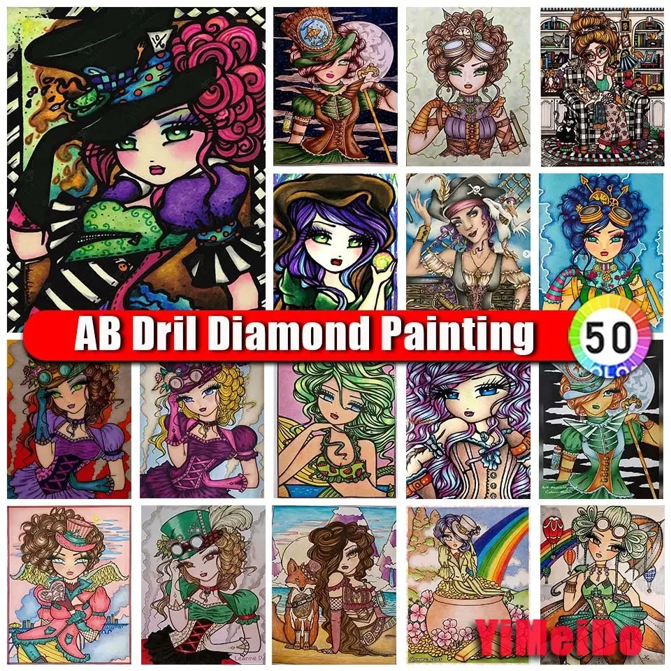 

Diy AB Diamond Painting Cartoon Fairy Cross Stitch Full New Collection 2023 Diamond Mosaic Picture Rhinestones Home Decor Gift