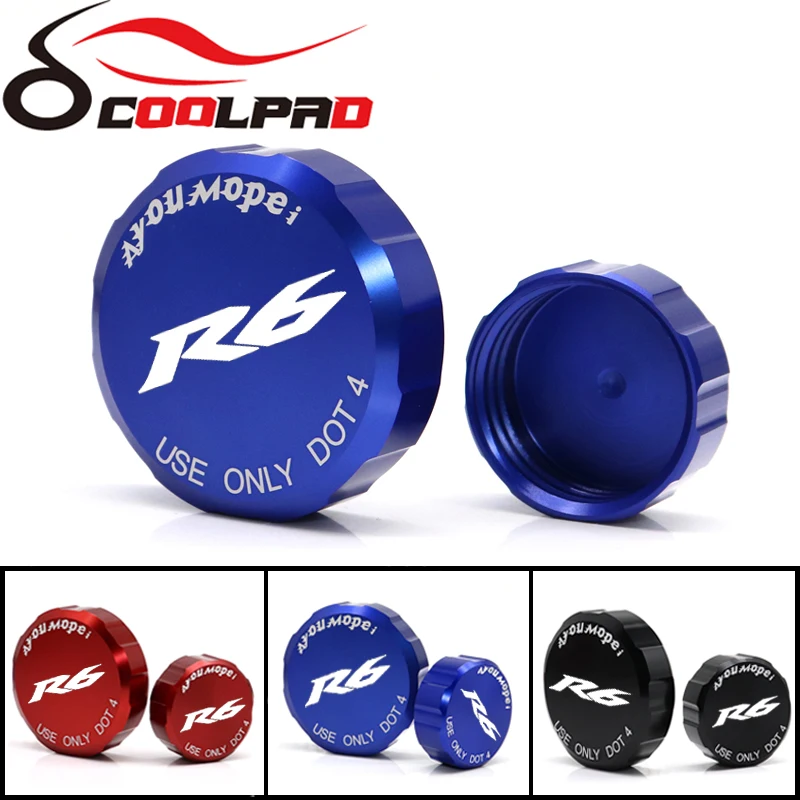 

YZF-R6 For YAMAHA YZF R6 YZFR6 2010-2021 2019 Motorcycle CNC Aluminum Rear & Front Brake Fluid Reservoir Cap Cylinder cover