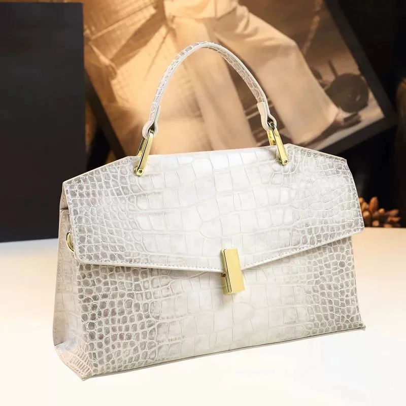 Luxury Designer Brand New High Quality Cowhide Crocodile Print Handbag Large Capacity Fashion Crossbody Shoulder Bag Hot Sale