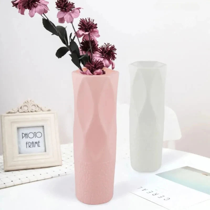 Plastic Vase Dry Wet Flower Arrangement Container Nordic INS Flower Art Flower Decoration Imitation Glaze Vase Fall Resistance