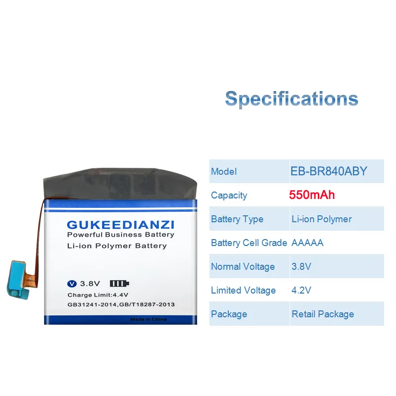 EB-BR840ABY Watch Battery For Samsung Galaxy Watch 3 45MM SM-R840 R845 SM-R845F 550mAh High Capacity
