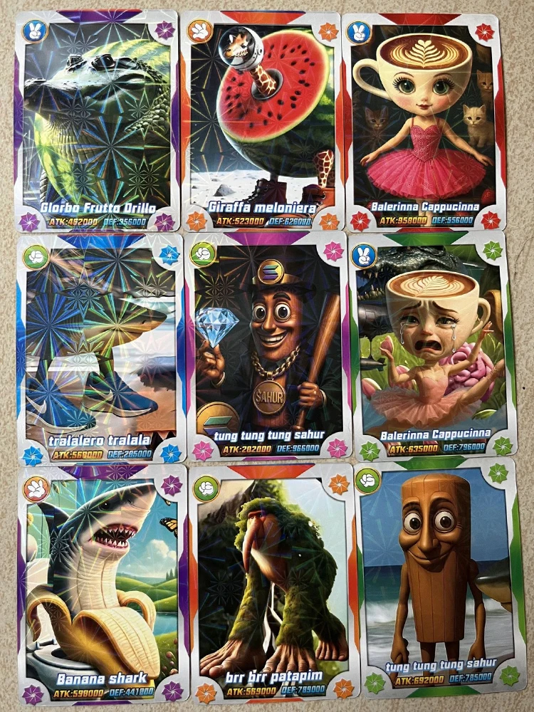 Cartes à collectionner Brainrot italien Tungtung Sahur Tralalero Tralala, jeu de cartes de Collection, jouet de combat, jouets pour enfants, cadeau