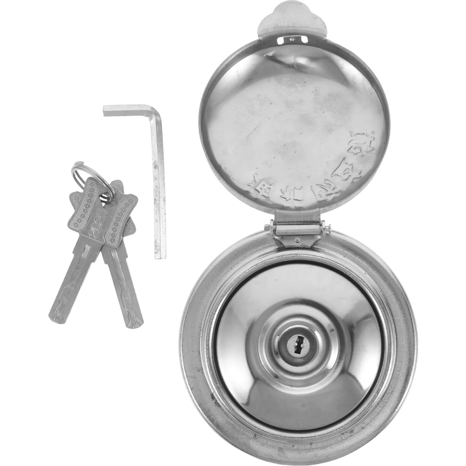Truck Gas Cap Anti Theft Lock Key Double Locking Oil Tank Cover Heavy Duty Lock Accessory for Rv Pickup Suv Locking Gas Tank Cap