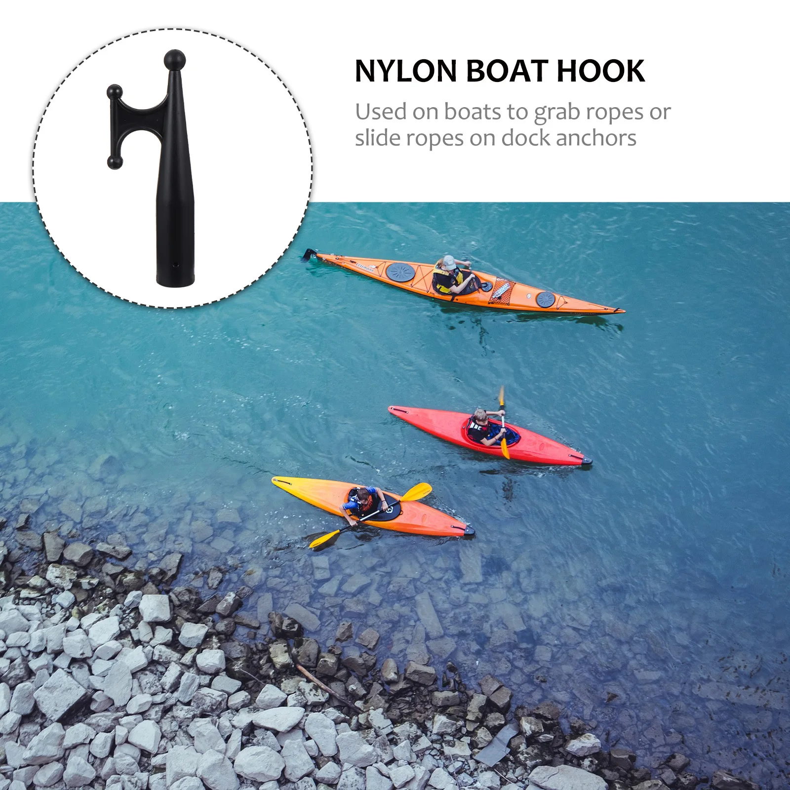 

Nylon Boat Hook Attachment for 28Mm Extension Pole Floating Hook for Hanging Christmas Lights Garden Bird Feeders Wind Chimes