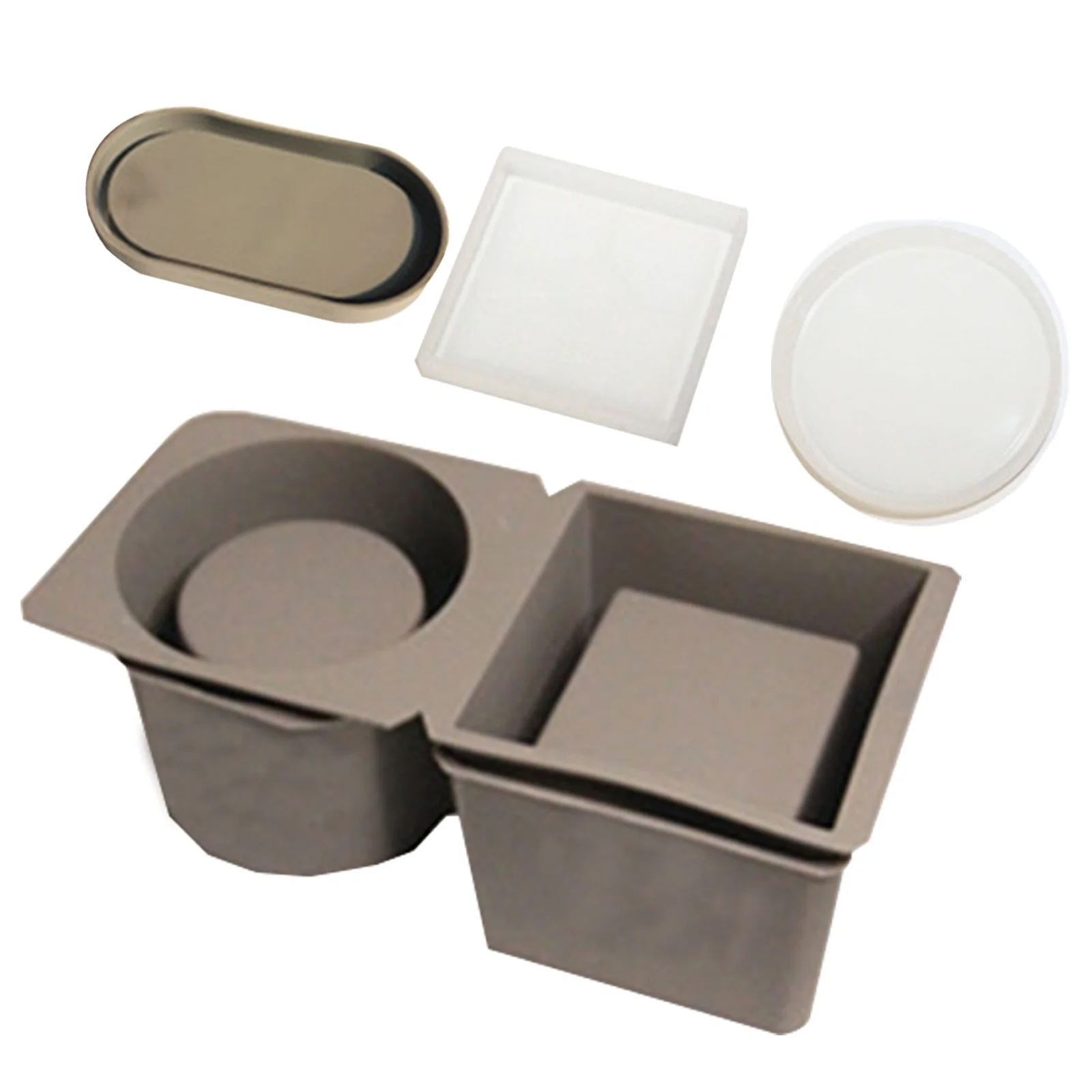

Concrete Silicone Molds, Suitable For Flower Pots, Mini Flower Pot Molds, Suitable For Plants Square And Round, 5 Pieces
