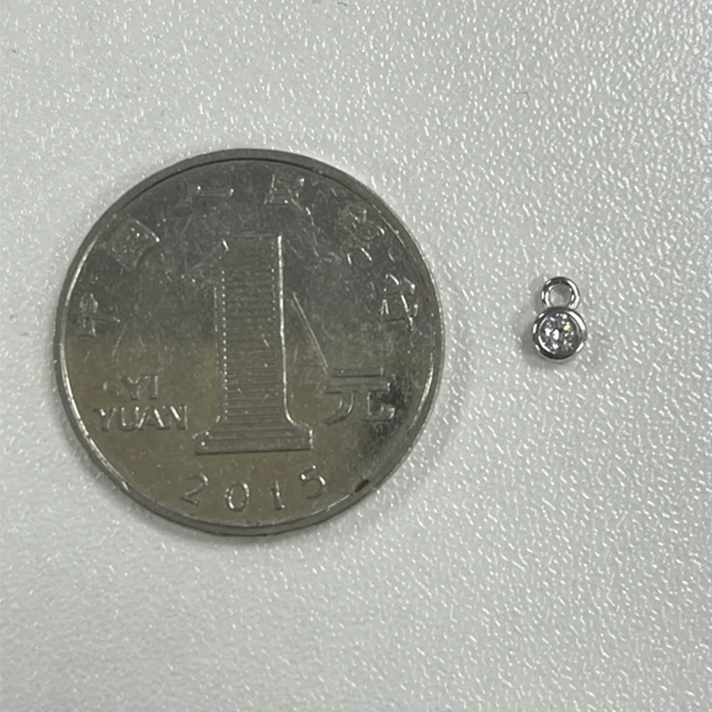 S925 Sterling Silver Mini Water Droplet Heart Round Pendant Charms Zircon Pendant Accessories for Necklace Jewelry Making SD12
