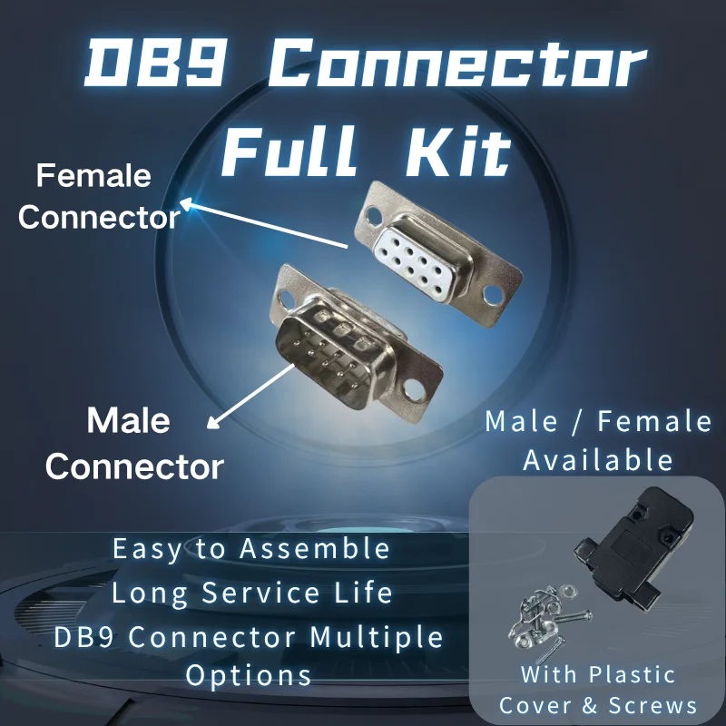5pcs Plastic Hood for DB9 Connector D-SUB 9 Pin Male Female Adapter Housing Case