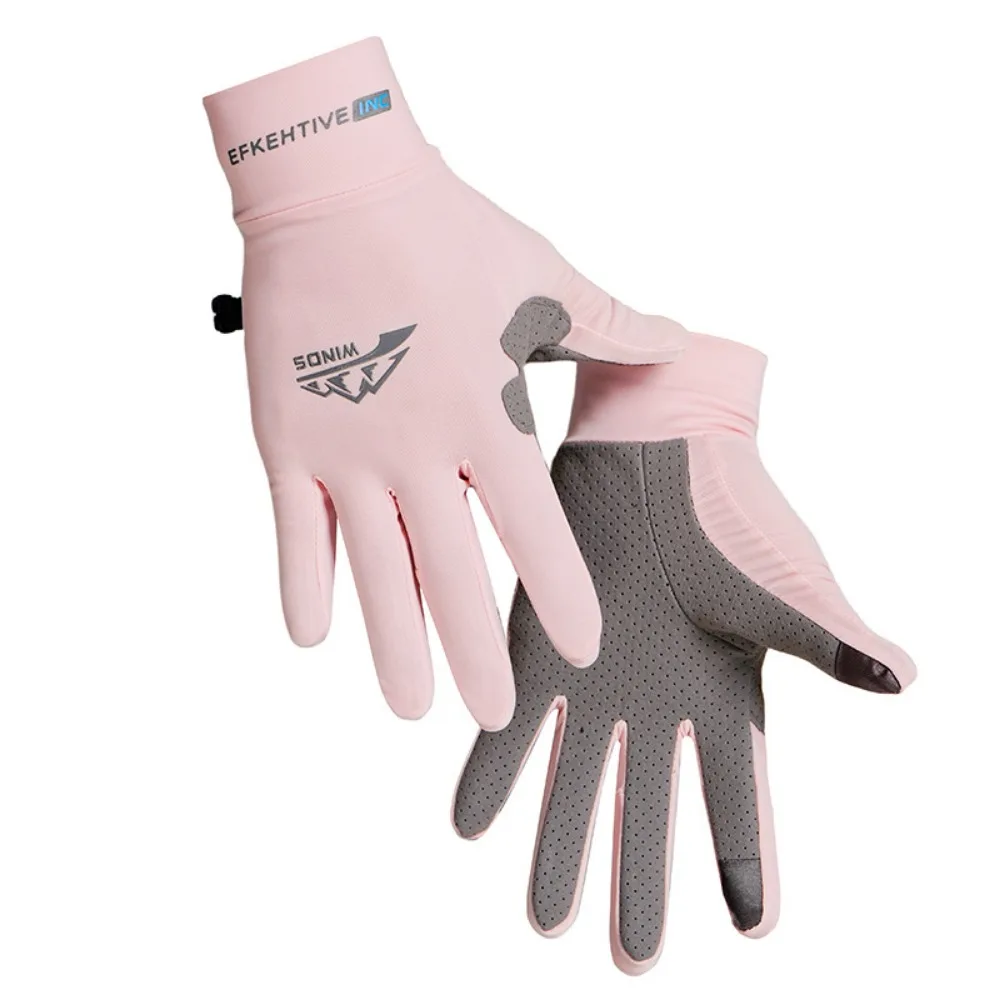 Ice Silk Gloves Men and Women Summer Sunscreen Breathable Quick Drying Outdoor Cycling Fishing Driving Takeaway Non-slip
