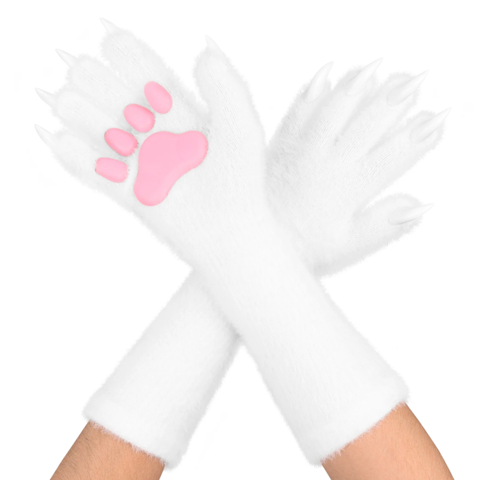 Animal Paw Gloves with Cat Bear Fox Wolf Dog Claws Pads for Party Cosplay