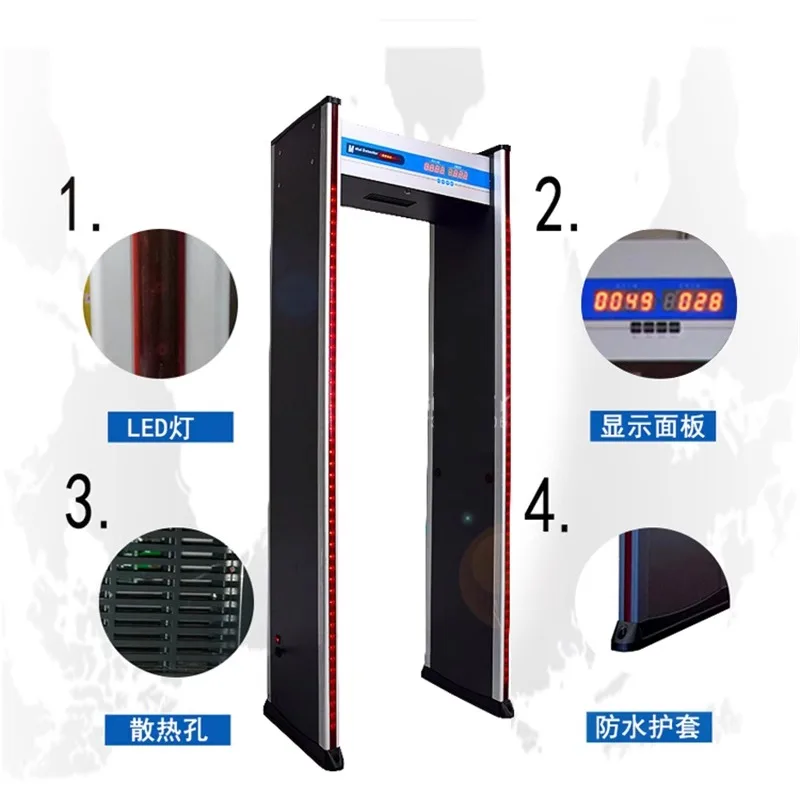 Security gate Six zones Single zone Bar KTV Cinema Detector Metal induction detection gate Station inspection