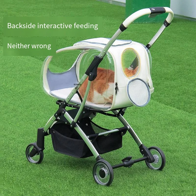 2026 Transparent Pet Stroller for Small/Medium Dogs Cats - Lightweight Foldle Detachle Travel Cart Por Outdoor Cer