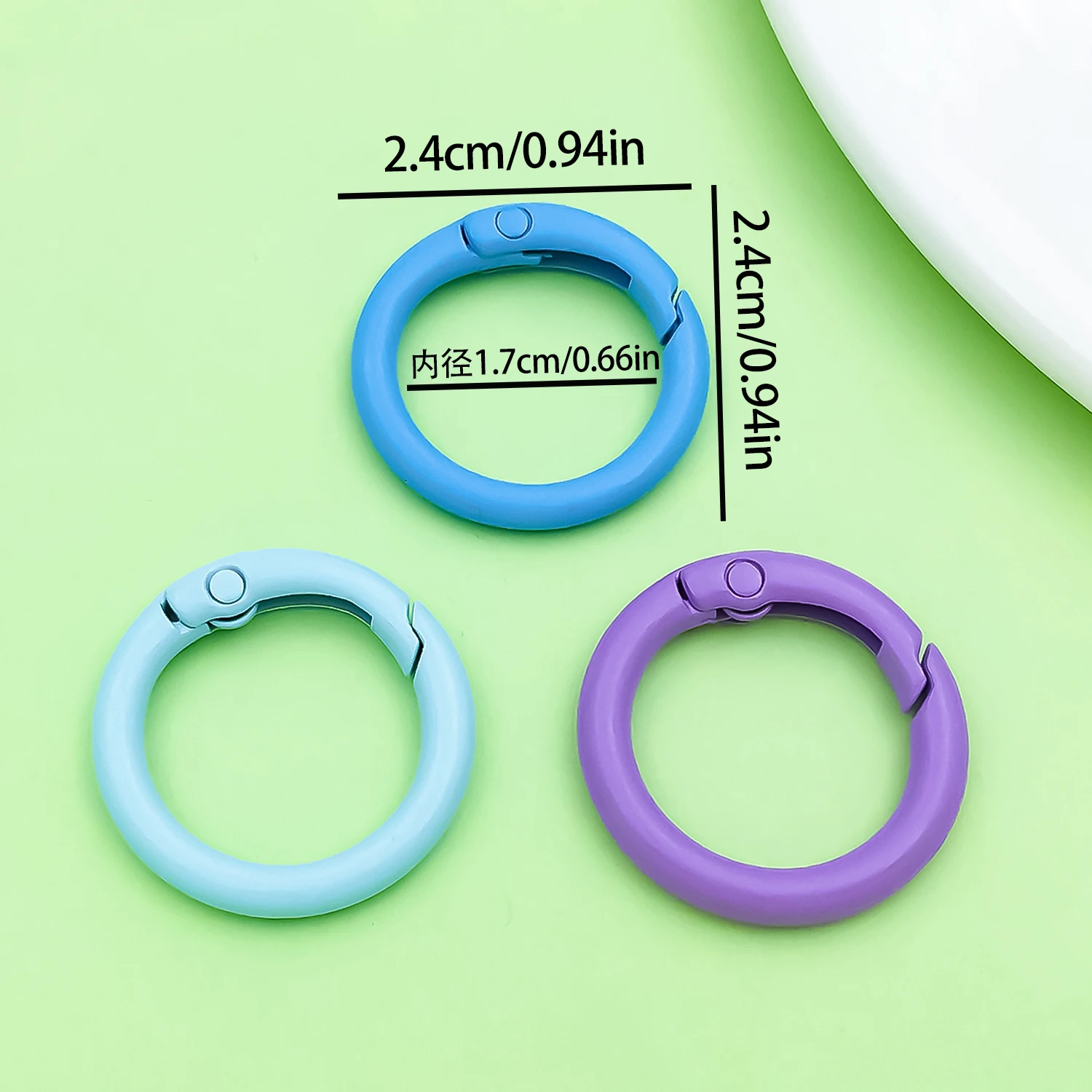 20pcs Matte Spring O Rings for DIY Keychain Making