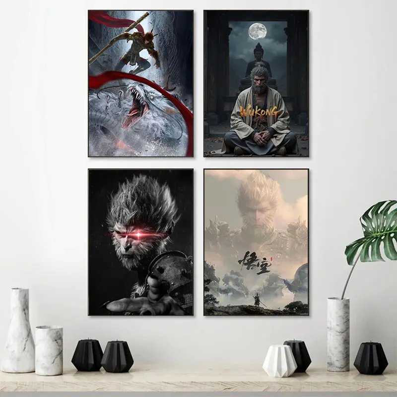 China Black Myth Wukong Warfare Poster Print Canvas Painting Classic Mythical stories Wall Art HD Picture Game Room Home Decor