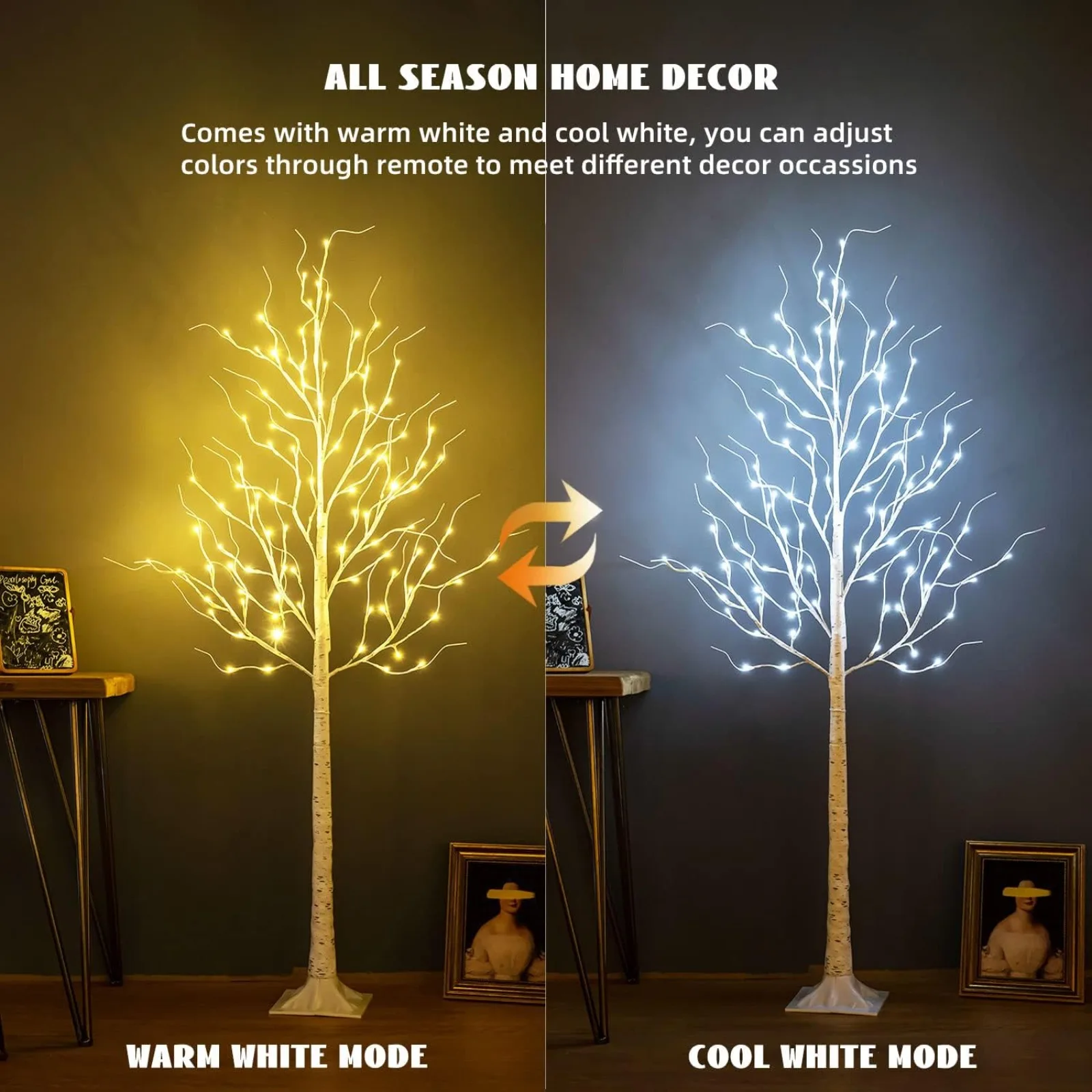 Imagem -02 - Lighted Birch Trees Lightsartificial Twig Tree Light Modos Temporizador para Natal Interior e Exterior 96led 6ft us