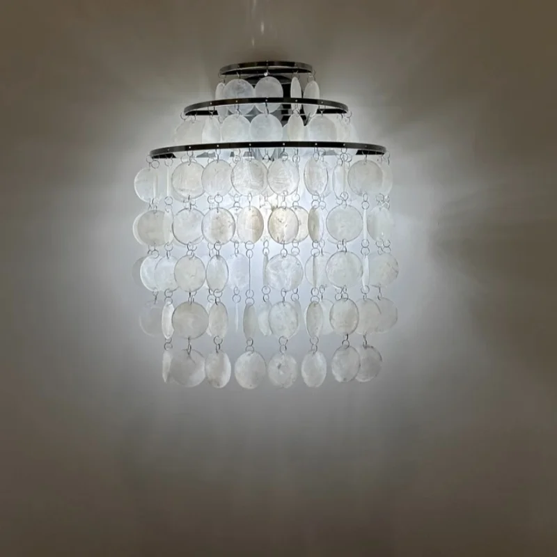 Modern Shell Ceiling  Chandeliers Elegant Chrome Metal LED Pendant Lights for Living Dining Room Home Restaurant Decor