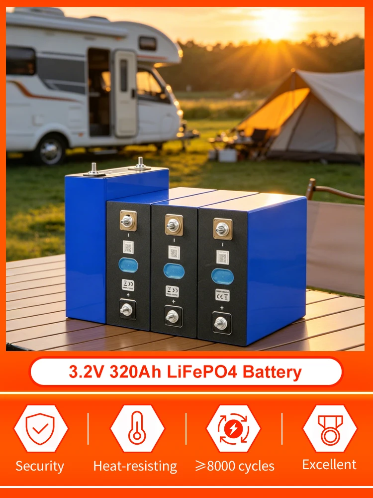 3,2V 320Ah Lifepo4-Batterie 8000 Zyklen Klasse A Wiederaufladbare Lithium-Eisenphosphat-Zellen Prismatische LFP-Batterien DIY 12V 24V 48V Für Wohnmobile, Elektrofahrzeuge, Heimenergiespeicher,