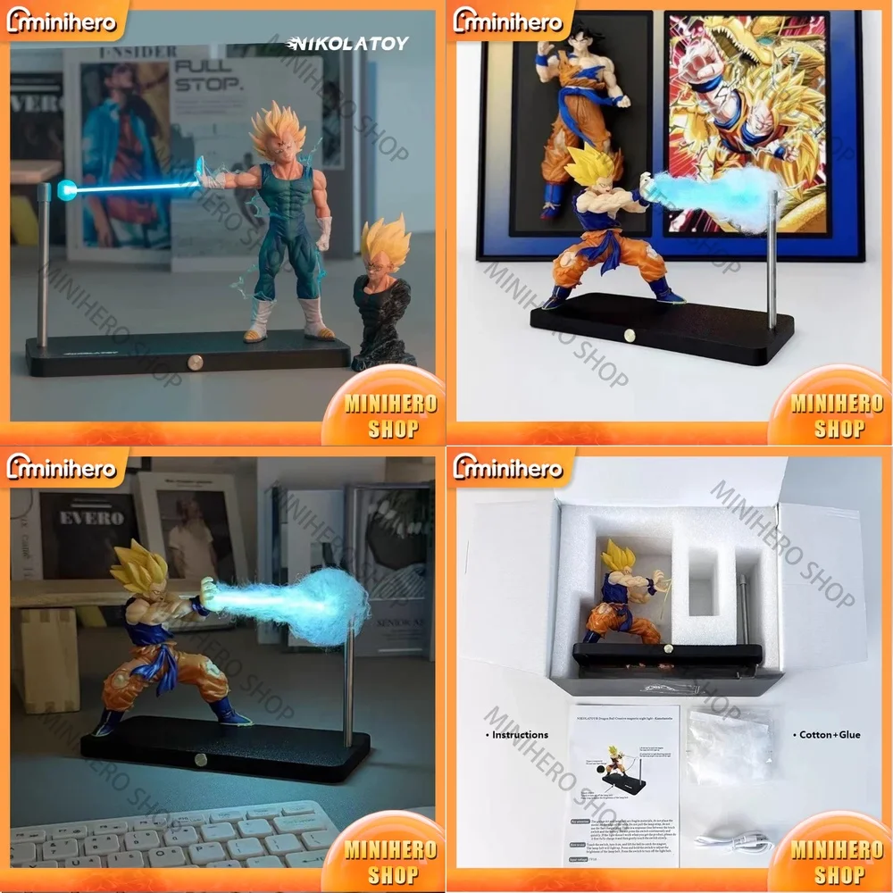 

In Stock NikolaToy Dragon Ball Goku Action Figure Kamehameha Light-Up Magnetic Display Model Anime Toy Collectible for Fans