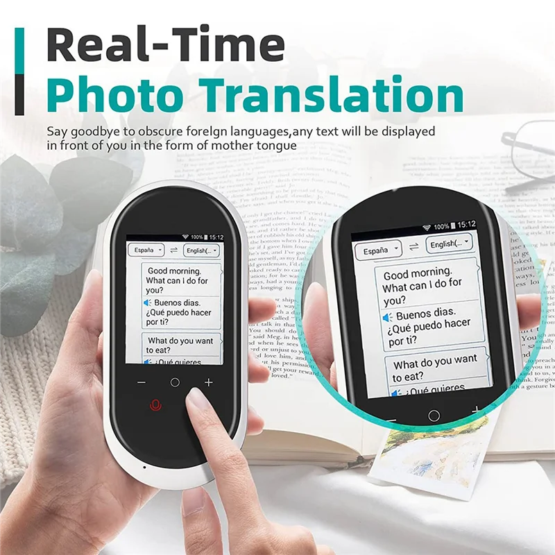 ABVO - Biały Tłumacz Językowy Dwukierunkowy Tłumacz Natychmiastowy Obsługujący 106 Języków z Obsługą Głosu, Tekstu i Trybu Offline