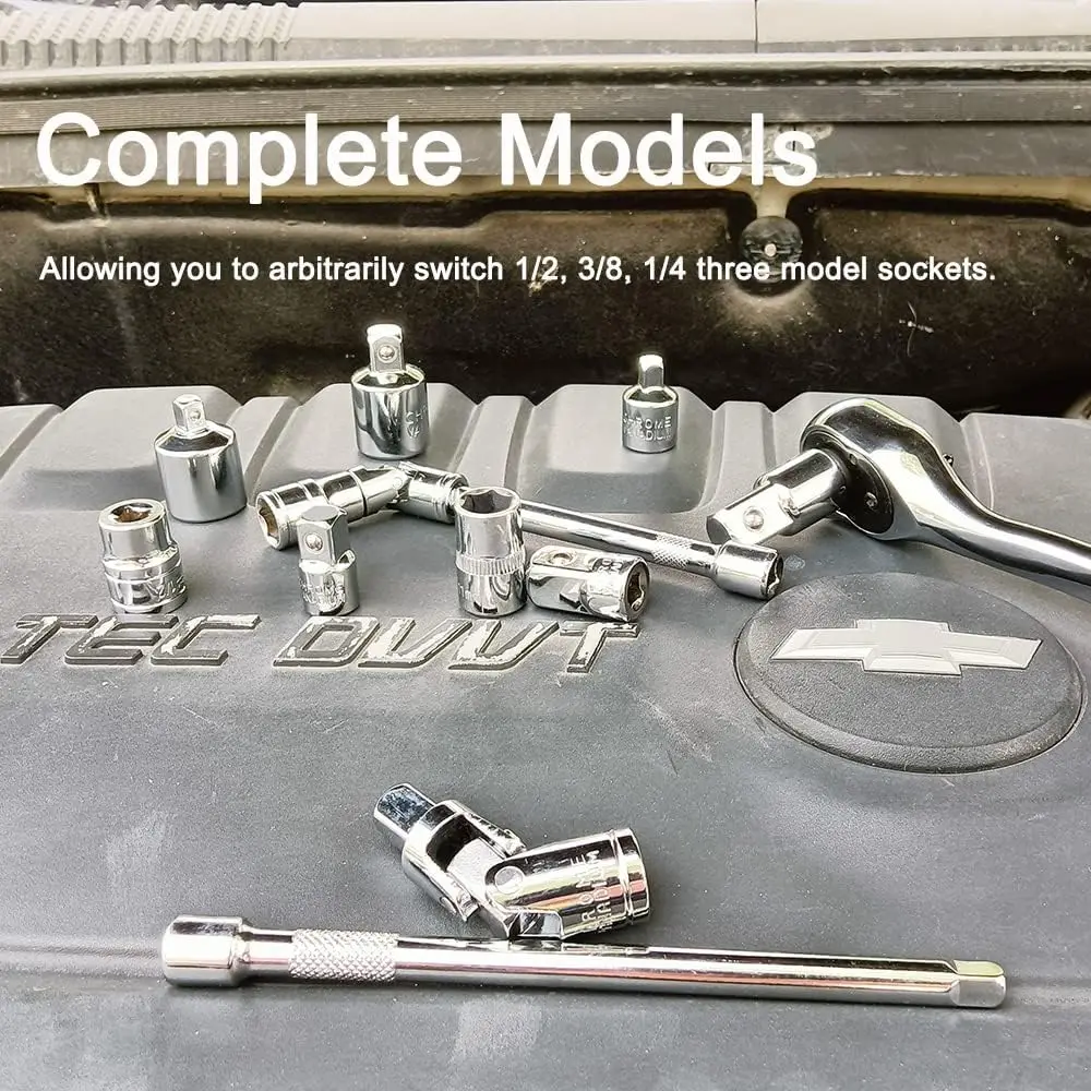 1/2,1/4,3/8 Ratchets Wrench Socket Adapter Converter Transfer Socket Wrench Ratchet Sleeve Adapter Drive Spanner Connecting Head
