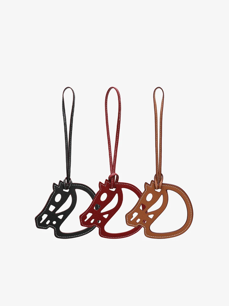 

Horse Head Handbag Pendant Sewn Leather Bagpack Decoration Vintage Car Keychain Bag Pendant Hanging Accessories Lover Gift