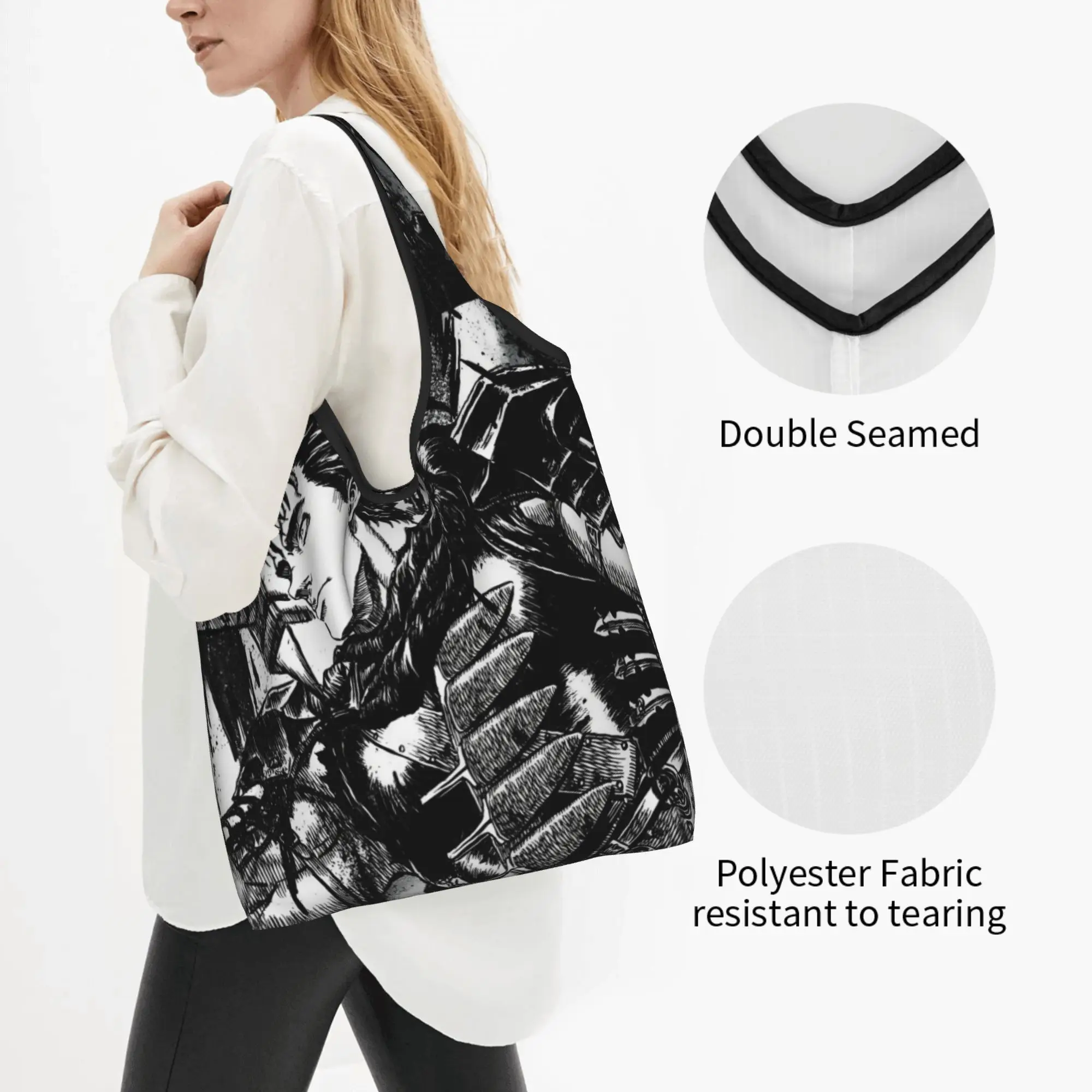 Kawaii Printing Classic Anime B-Bereserks Shopping Tote Bag Portable Shopper Shoulder Comics Handbag