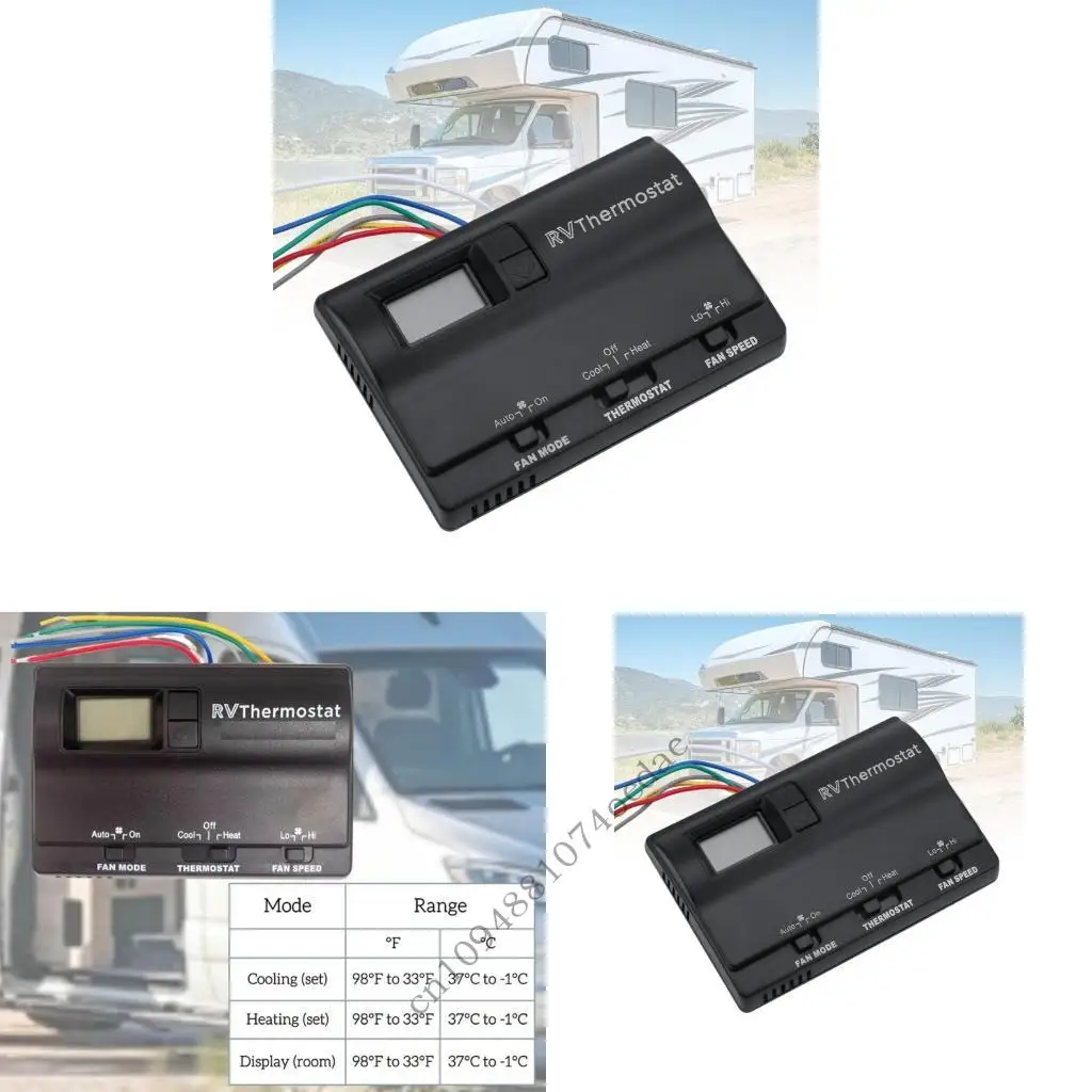 Wall Mount Digital Heat Cool Thermostat Panel 8330D3351 with LCD for Trailer Use 