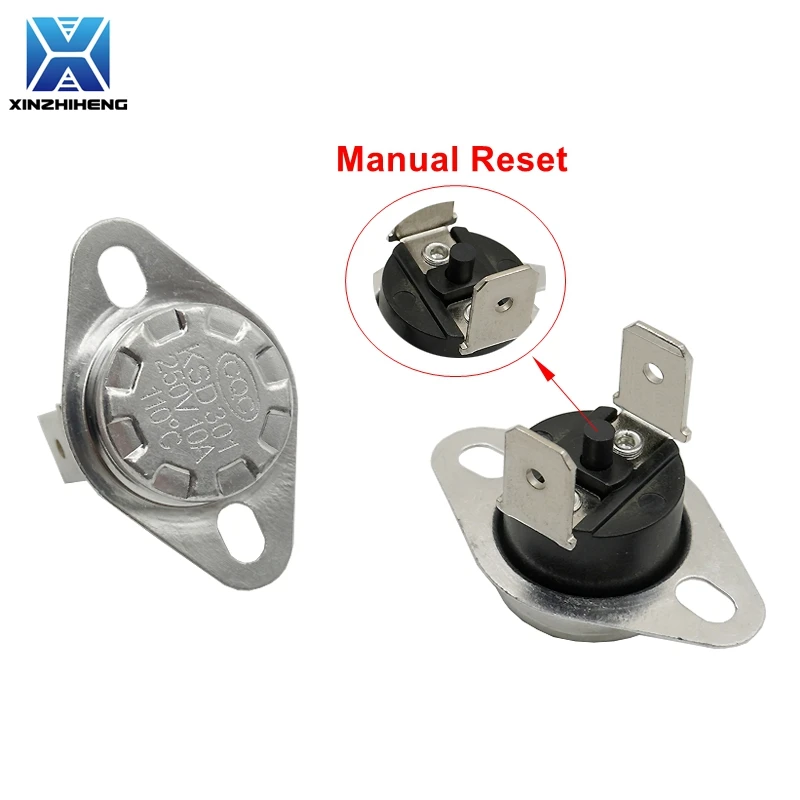 (1-10PCS) Manual Reset KSD301 10A 250V Normally Closed Temperature Switch Thermostat 45 55 60 65 80 90 100~150 C Degree KSD303