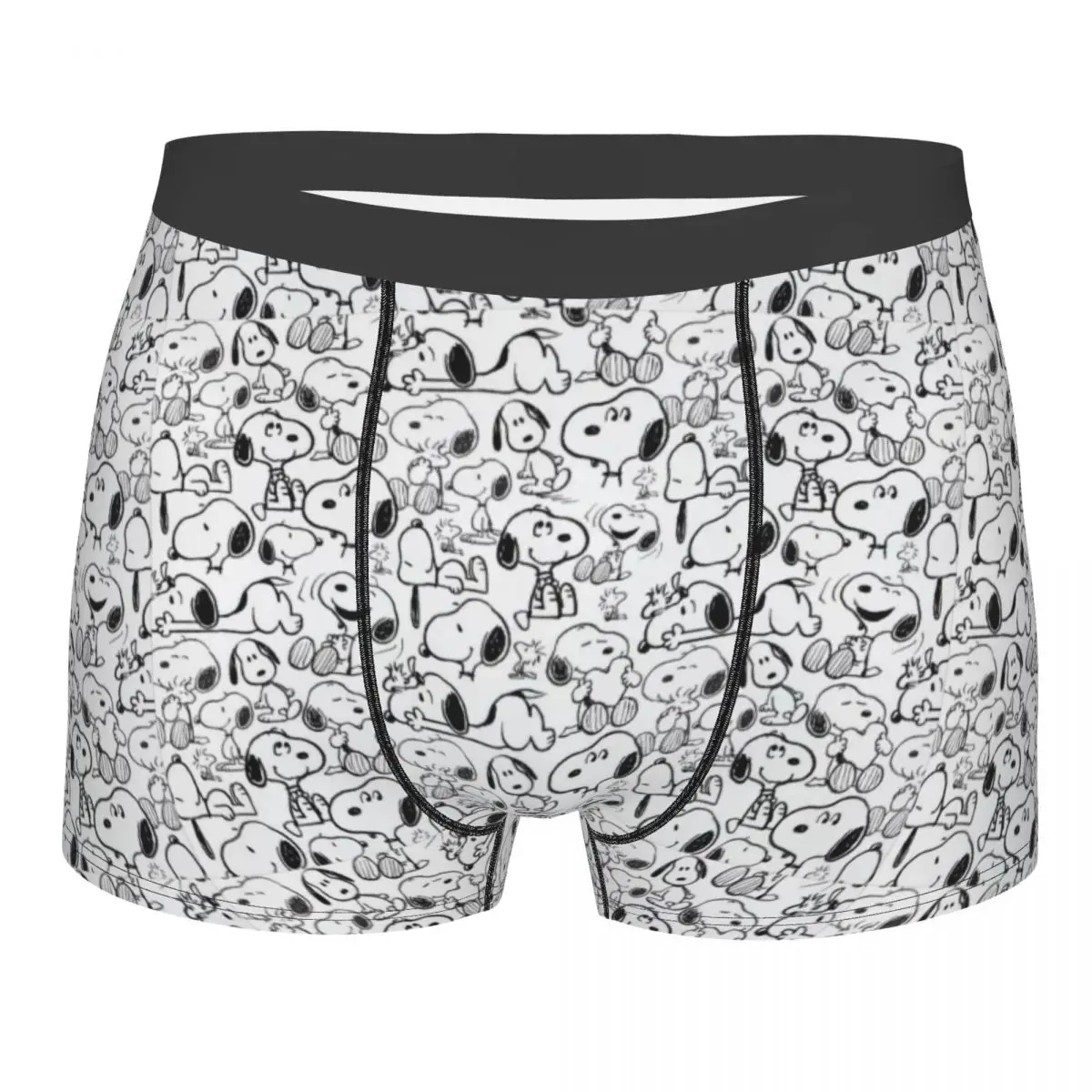 Custom S-Snoopys Smile Giggle Laugh Pattern Underwear Male Printed Boxer Shorts Panties Briefs Soft Underpants